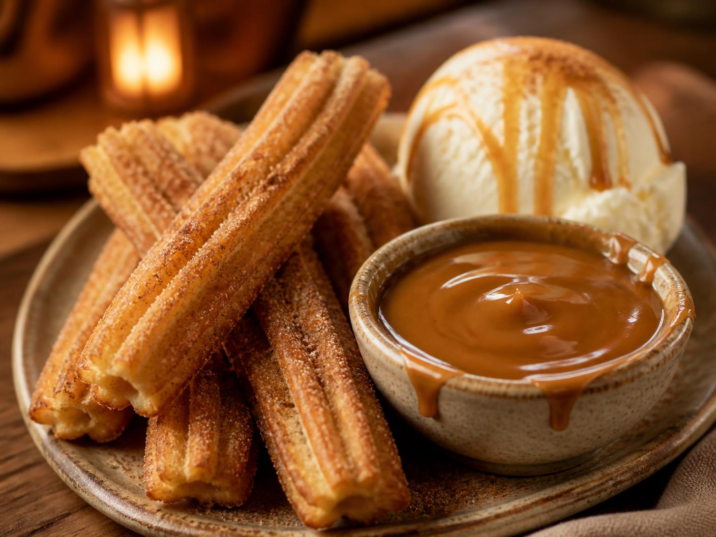 Churros & Banana Chimichanga at Cancun Eats, Mexican restaurant in Blenheim