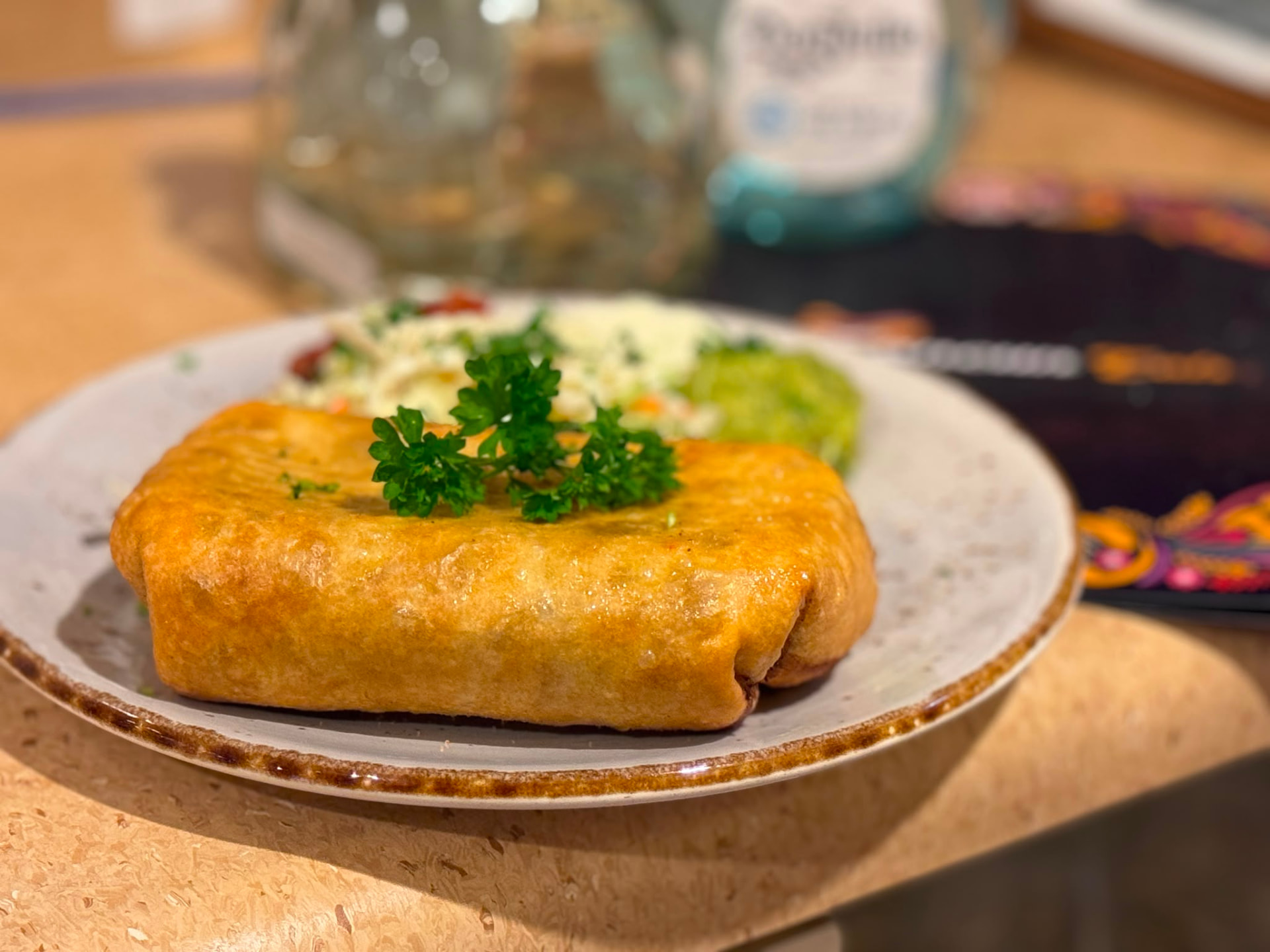 Beef Chimichanga at Cancun Eats, Mexican restaurant in Blenheim