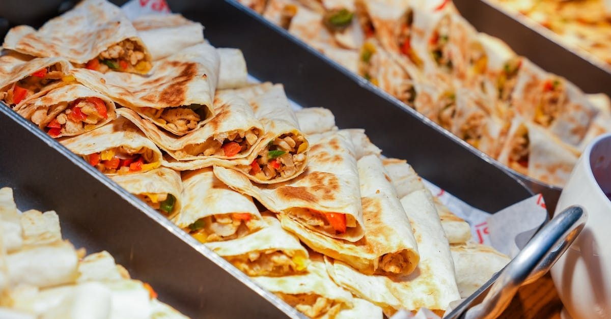 Golden chimichangas and quesadillas ready to serve